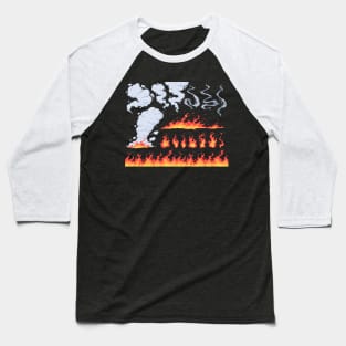 fire smoke cartoon Baseball T-Shirt